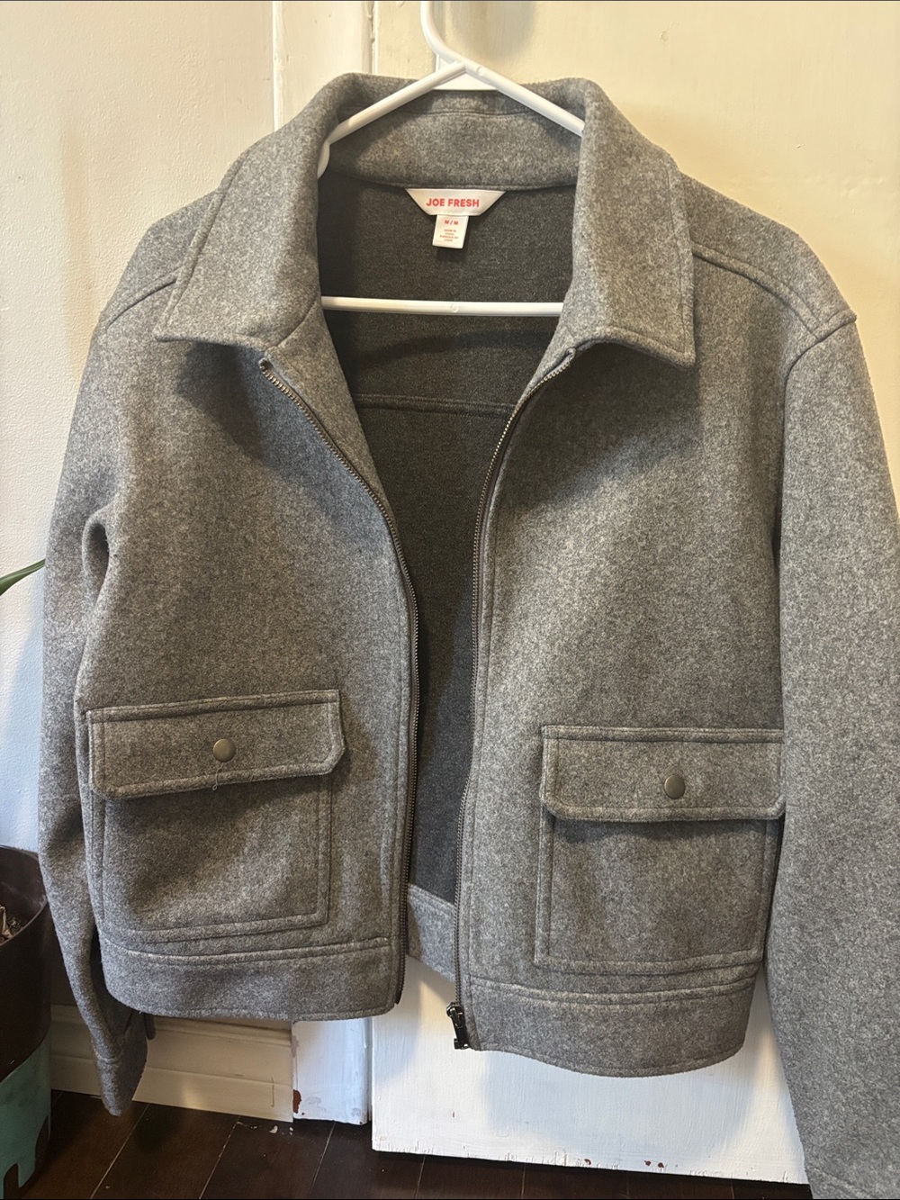 Joe Fresh Gray Wool-Blend Pea Coat Jacket